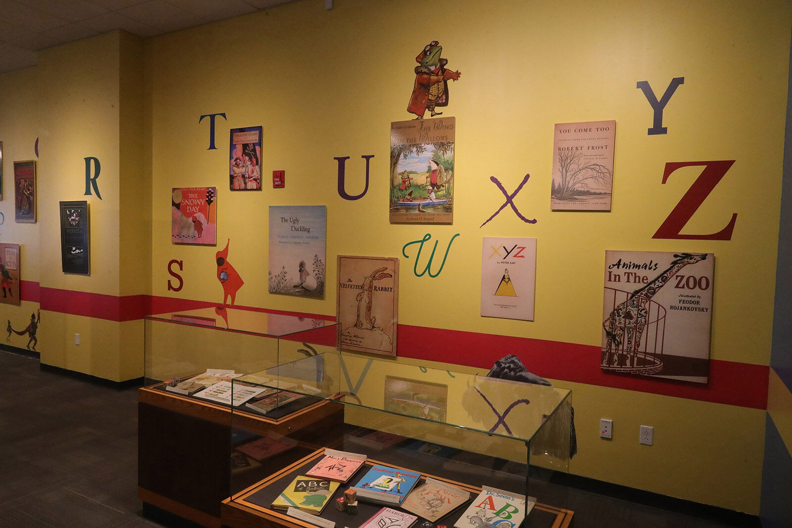 Alphabet wall with books